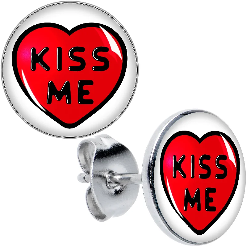 Women's Earrings – Elegant Designs for Every Personality--Kiss Me Candy Heart Stud Earrings