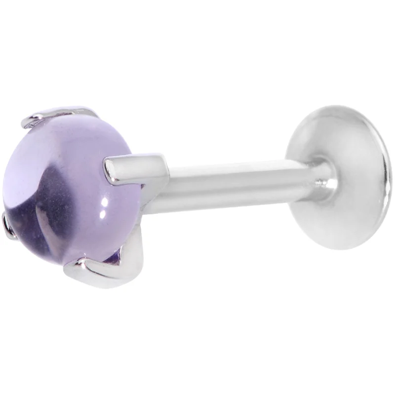 Lip Rings with Shiny Gemstones16 Gauge 5/16 Pink Amethyst Internally Threaded Labret Monroe Tragus