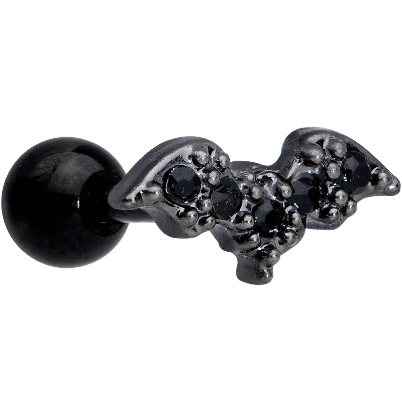 Simple Lip Rings with Shiny Finish16 Gauge 1/4 Black Gem Black Bat Halloween Cartilage Tragus Earring Simple Lip Rings with Shiny Finish16 Gauge 1/4 Black Gem Black Bat Halloween Cartilage Tragus Earring