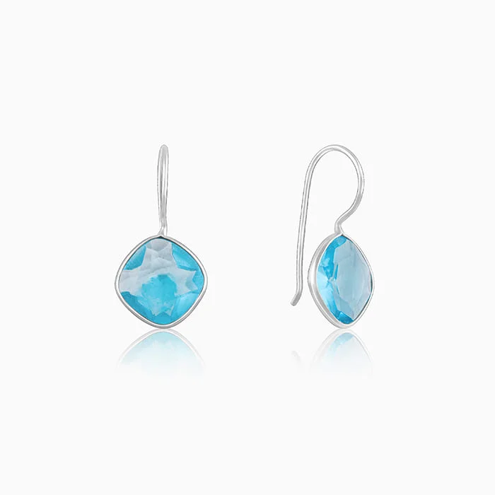 Women's Earrings – Elegant Designs for Every Personality--Silver Aqua Blue Crystal Earrings