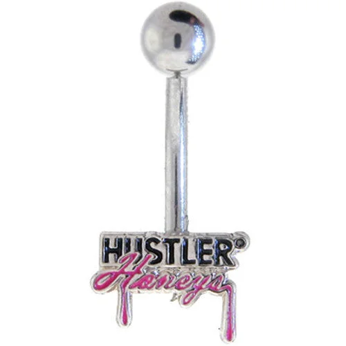 Stylish Belly Rings for Glamorous Appeal -Pink and Black HUSTLER HONEY'S Logo Belly Ring Stylish Belly Rings for Glamorous Appeal -Pink and Black HUSTLER HONEY'S Logo Belly Ring