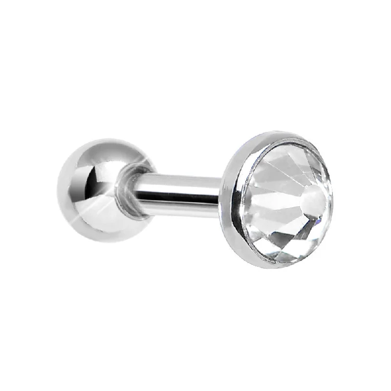 Women's Earrings – Elegant Designs for Every Personality--4mm Clear Gem Tragus Cartilage Barbell Earring Women's Earrings – Elegant Designs for Every Personality--4mm Clear Gem Tragus Cartilage Barbell Earring