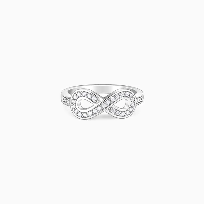 Chic Women's Rings for Fashion-Forward Looks-Silver Zircon Eternal Shine Inifnity Ring