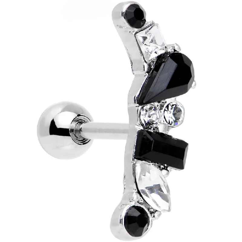 Women's Earrings – Elegant Designs for Every Personality--1/4 Clear and Black Gem Jumble of Jewels Left Ear Cartilage Earring Women's Earrings – Elegant Designs for Every Personality--1/4 Clear and Black Gem Jumble of Jewels Left Ear Cartilage Earring