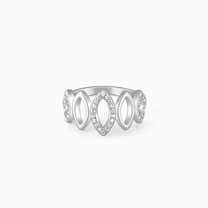 Chic Women's Rings for Fashion-Forward Looks-Silver Marquise Shape Ring