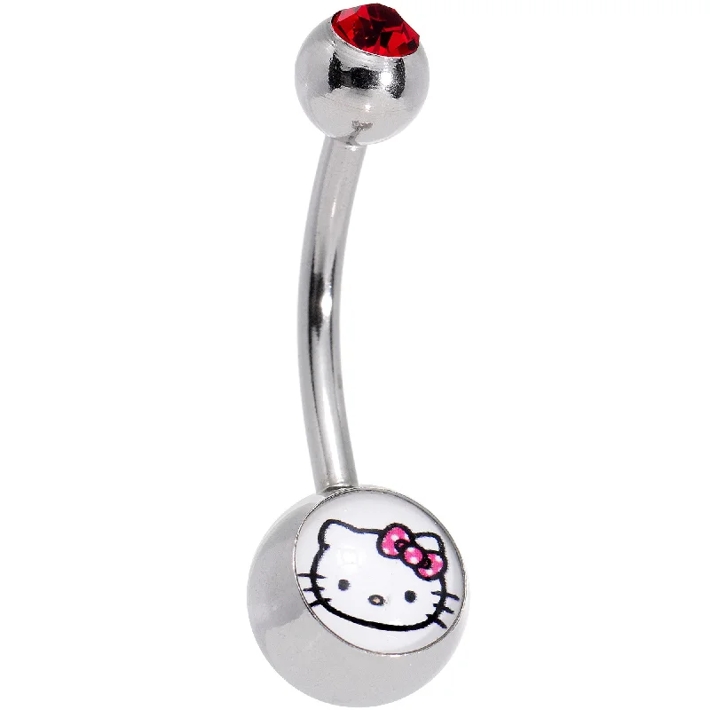 Trendy Belly Rings for Bold Fashionistas -Officially Licensed Hello Kitty Cat Red Gem Pink Polka Dot Bow Belly Ring Trendy Belly Rings for Bold Fashionistas -Officially Licensed Hello Kitty Cat Red Gem Pink Polka Dot Bow Belly Ring