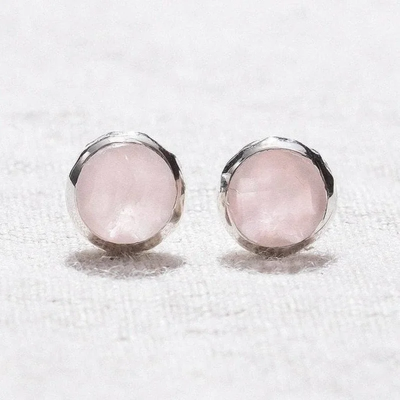 Women's Earrings – Elegant Designs for Every Personality--Rose Quartz Silver or Gold Stud Earring Women's Earrings – Elegant Designs for Every Personality--Rose Quartz Silver or Gold Stud Earring