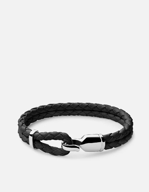 Durable Beaded Bracelets for Men-Single Trice, Sterling Silver