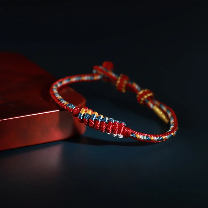 Dazzling Bangles for Women-Buddha Stones Tibetan Handmade Eight Thread Peace Knot Prayer Wheel Braided Protection Bracelet Dazzling Bangles for Women-Buddha Stones Tibetan Handmade Eight Thread Peace Knot Prayer Wheel Braided Protection Bracelet