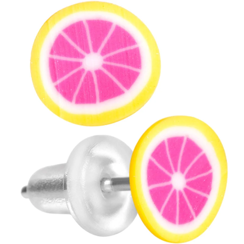 Women's Earrings – Elegant Designs for Every Personality--Handcrafted Silver Plated Juicy Grapefruit Stud Earrings
