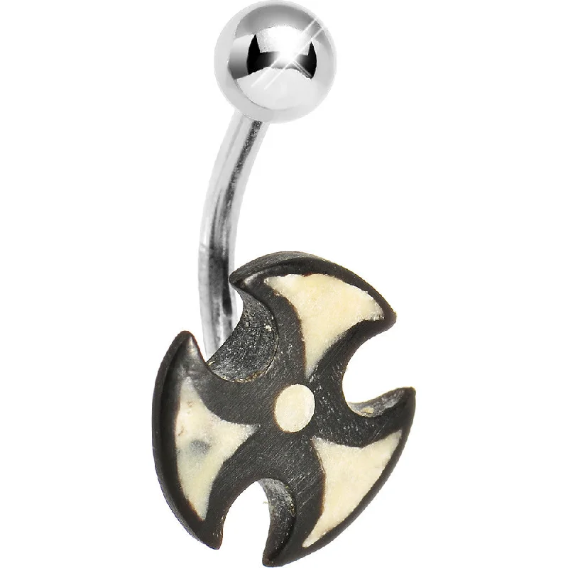 Comfortable Belly Rings for Everyday Use -Black and White Toxic Belly