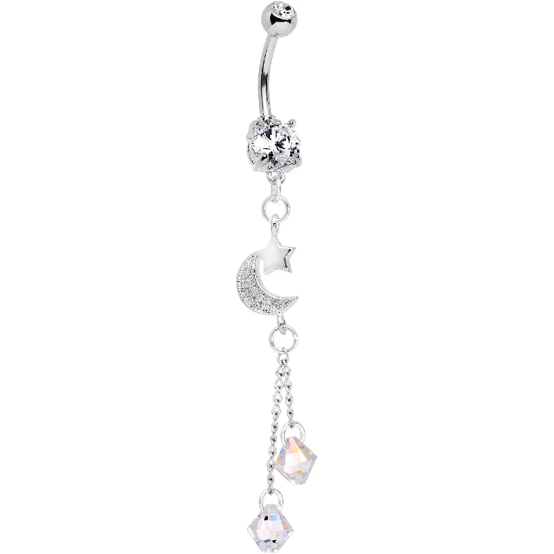 Beautiful Belly Rings for Stunning Effect -Handmade Night Life Dangle Belly Ring Created with Crystals Beautiful Belly Rings for Stunning Effect -Handmade Night Life Dangle Belly Ring Created with Crystals