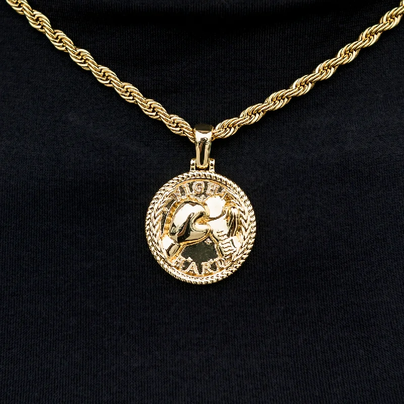 Shop Classic Women's Necklaces & Pendants with a Modern Twist-Fight Hard Coin Pendant Shop Classic Women's Necklaces & Pendants with a Modern Twist-Fight Hard Coin Pendant