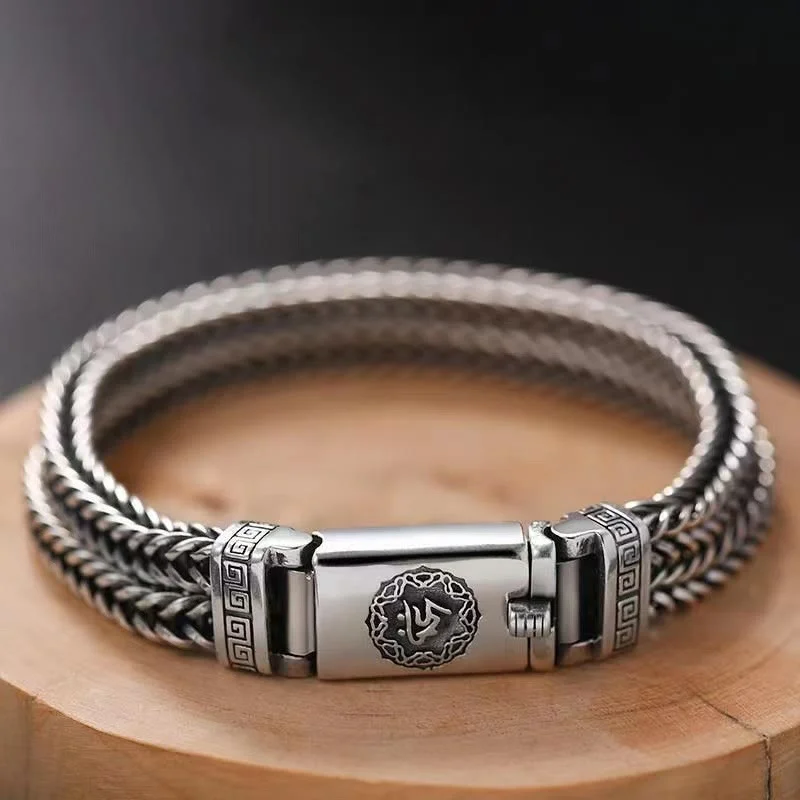 Durable Leather Cuff Bracelets for Men-Buddha Stones Om Mani Padme Hum Purity Peace Braid Style Bracelet Durable Leather Cuff Bracelets for Men-Buddha Stones Om Mani Padme Hum Purity Peace Braid Style Bracelet