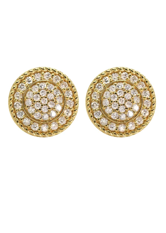 Shop Durable Men's Earrings for Everyday Wear-14K Yellow Gold Diamond Earrings For Men | 0.77 Carats | 4.72 Grams Shop Durable Men's Earrings for Everyday Wear-14K Yellow Gold Diamond Earrings For Men | 0.77 Carats | 4.72 Grams