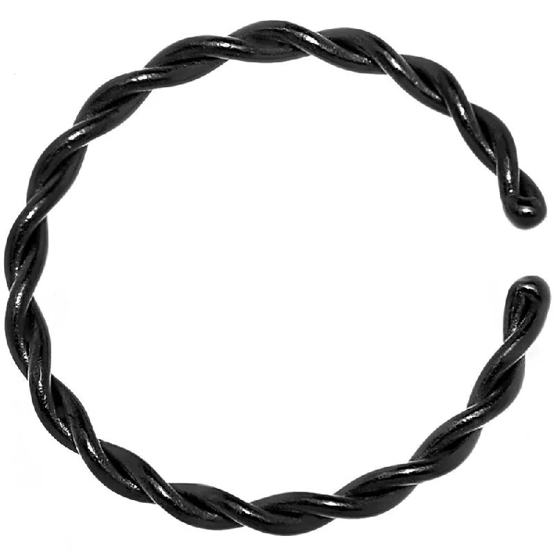 Nose Rings with Opals -20 Gauge 5/16 Black IP Annealed Steel Seamless Braided Circular Ring Nose Rings with Opals -20 Gauge 5/16 Black IP Annealed Steel Seamless Braided Circular Ring