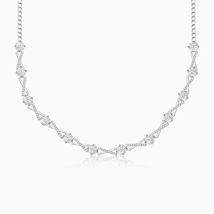 Shop Classic Women's Necklaces & Pendants with a Modern Twist-Silver Zircon Excess Necklace Shop Classic Women's Necklaces & Pendants with a Modern Twist-Silver Zircon Excess Necklace
