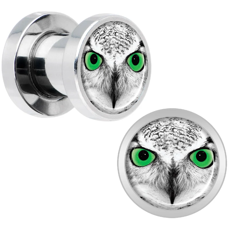 Women's Earrings – Elegant Designs for Every Personality--Black White Owl Steel Screw Fit Plug Set 2 Gauge Women's Earrings – Elegant Designs for Every Personality--Black White Owl Steel Screw Fit Plug Set 2 Gauge