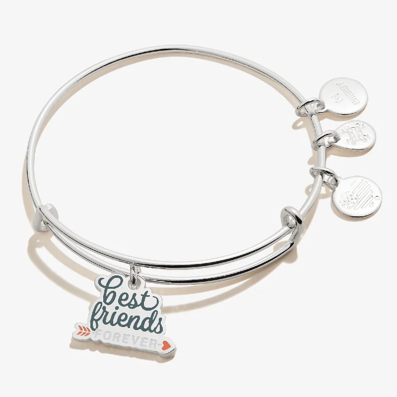 Sterling Silver Bangles with Charms for Women-'Best Friends Forever' Charm Bangle