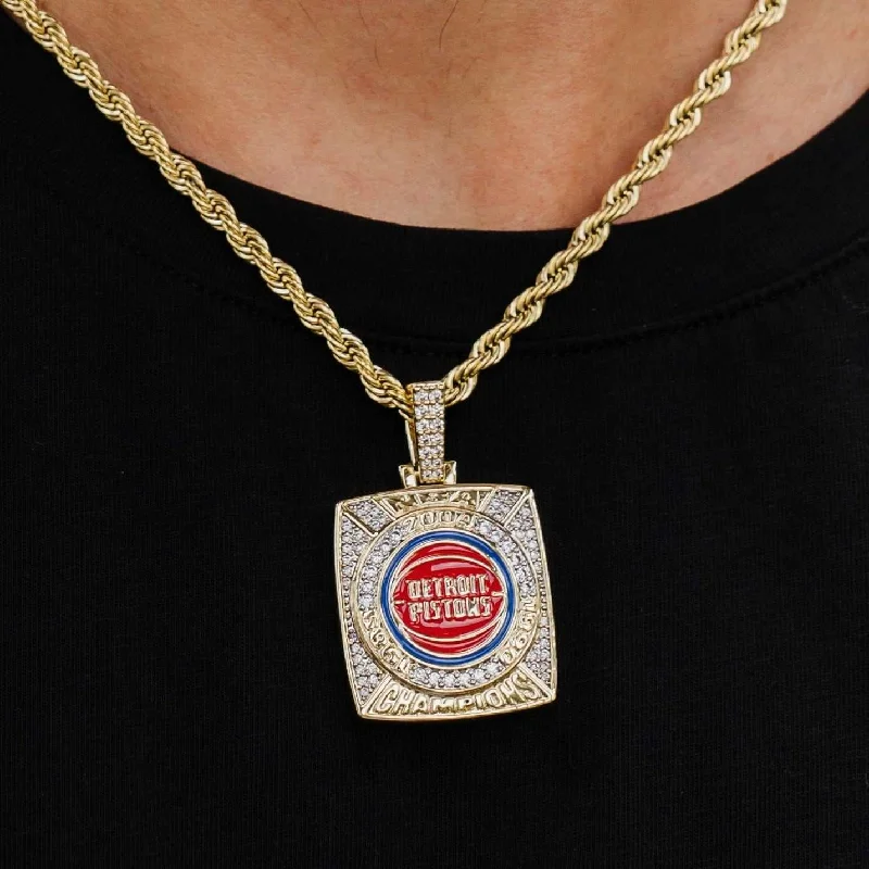 Exclusive Men's Necklaces & Pendants for the Modern Gentleman-Detroit Pistons Official NBA Championship Pendant Exclusive Men's Necklaces & Pendants for the Modern Gentleman-Detroit Pistons Official NBA Championship Pendant