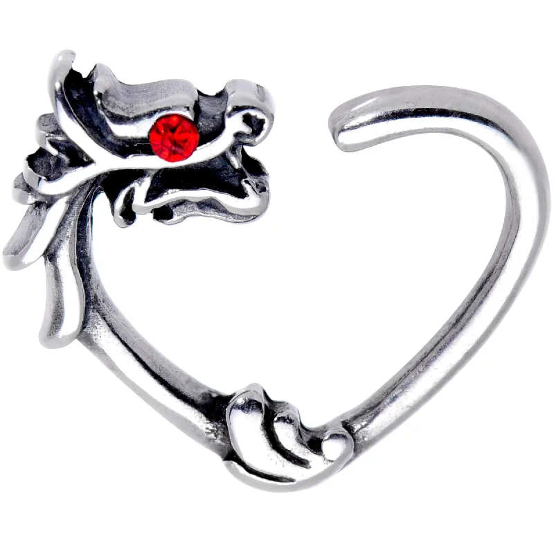 Women's Earrings – Elegant Designs for Every Personality--3/8 Red Gem Fire Eyed Dragon Right Daith Cartilage Tragus Earring Women's Earrings – Elegant Designs for Every Personality--3/8 Red Gem Fire Eyed Dragon Right Daith Cartilage Tragus Earring