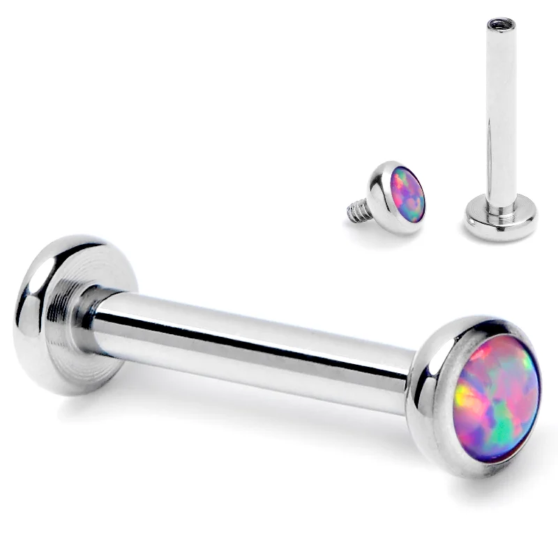 Lip Rings for Contemporary Fashionistas16 Gauge 5/16 Purple Synthetic Opal ASTM F-136 Implant Grade Titanium Internally Threaded Labret
