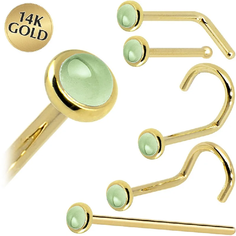 Comfortable Nose Rings with High-End Appeal -Solid 14KT Yellow Gold (August) 2mm Genuine Peridot Nose Ring Comfortable Nose Rings with High-End Appeal -Solid 14KT Yellow Gold (August) 2mm Genuine Peridot Nose Ring