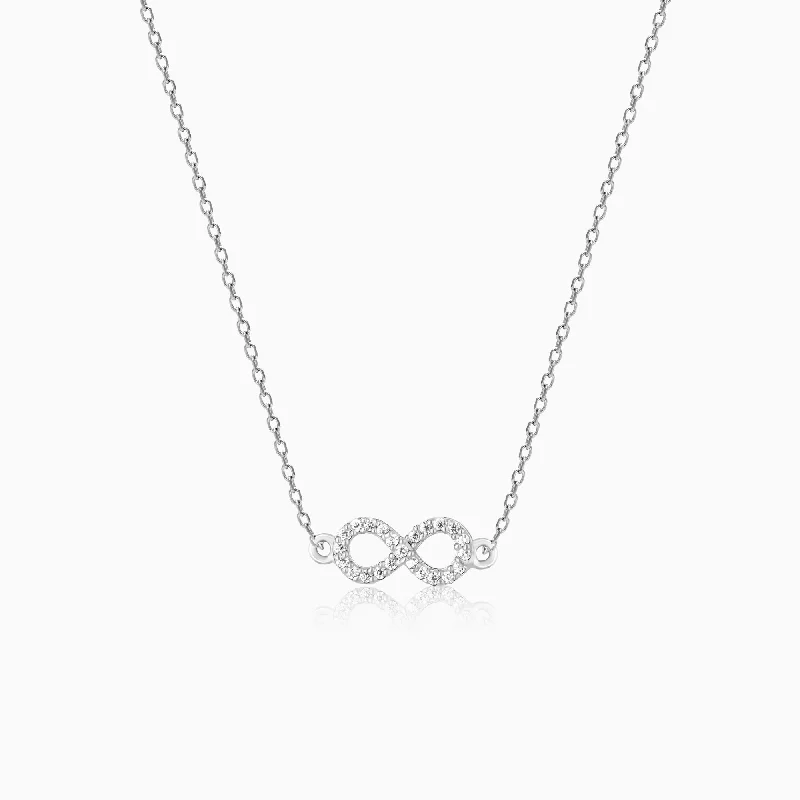 Shop Classic Women's  Necklaces & Pendants with a Modern Twist-Silver Infinity Pendant with Link Chain