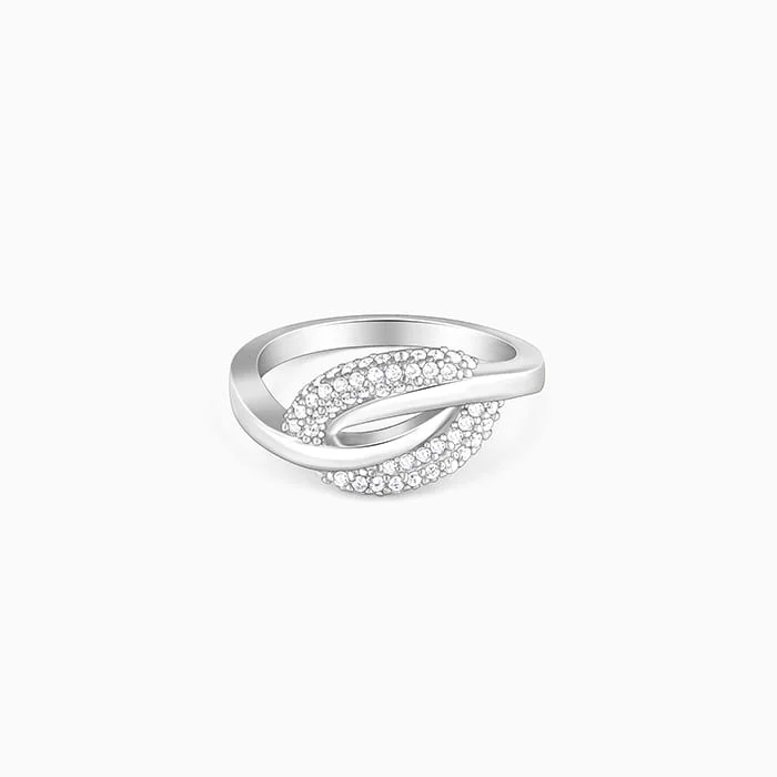 Chic Women's Rings for Fashion-Forward Looks-Silver Oval Touch Ring