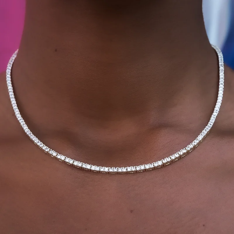 Shop Classic Women's Necklaces & Pendants with a Modern Twist-Diamond Tennis Necklace in Yellow Gold- 2mm Shop Classic Women's Necklaces & Pendants with a Modern Twist-Diamond Tennis Necklace in Yellow Gold- 2mm