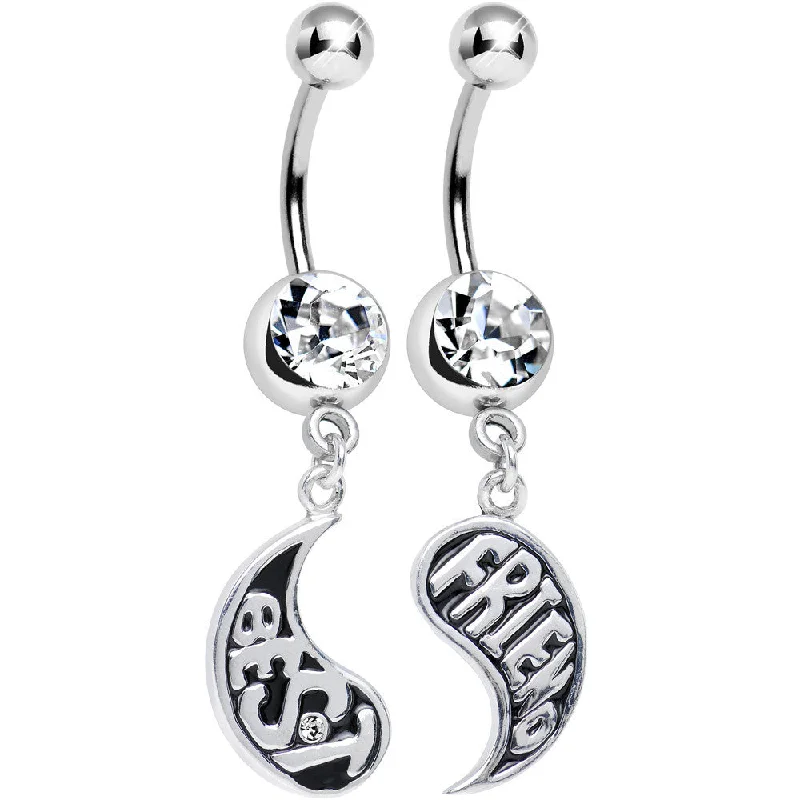 Stunning Belly Rings for Bold Fashion Choices -Clear Gem Rainy Day Best Friend Raindrop Dangle Belly Ring Set Stunning Belly Rings for Bold Fashion Choices -Clear Gem Rainy Day Best Friend Raindrop Dangle Belly Ring Set