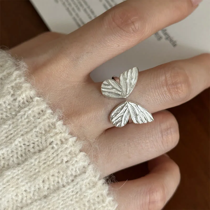 Chic Women's Rings for Fashion-Forward Looks-Buddha Stones 925 Sterling Silver Butterfly Love Freedom Ring Chic Women's Rings for Fashion-Forward Looks-Buddha Stones 925 Sterling Silver Butterfly Love Freedom Ring