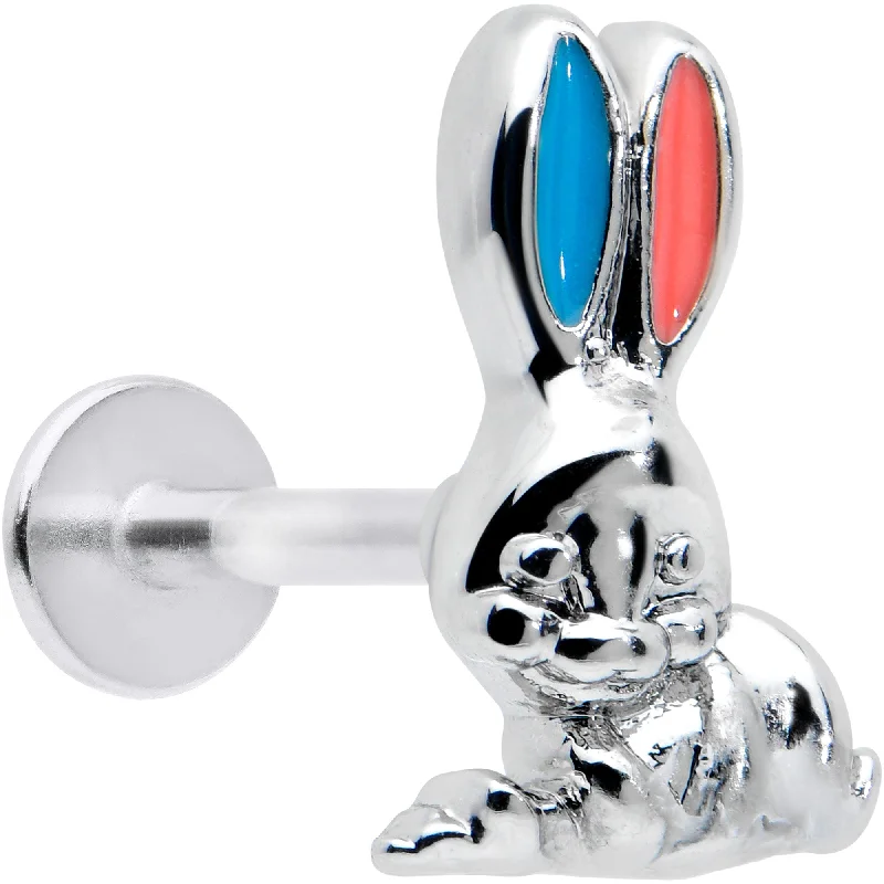 Designer Lip Rings with Gold Accents16 Gauge 5/16 Easter Bunny Red Blue Ears Labret Monroe Tragus