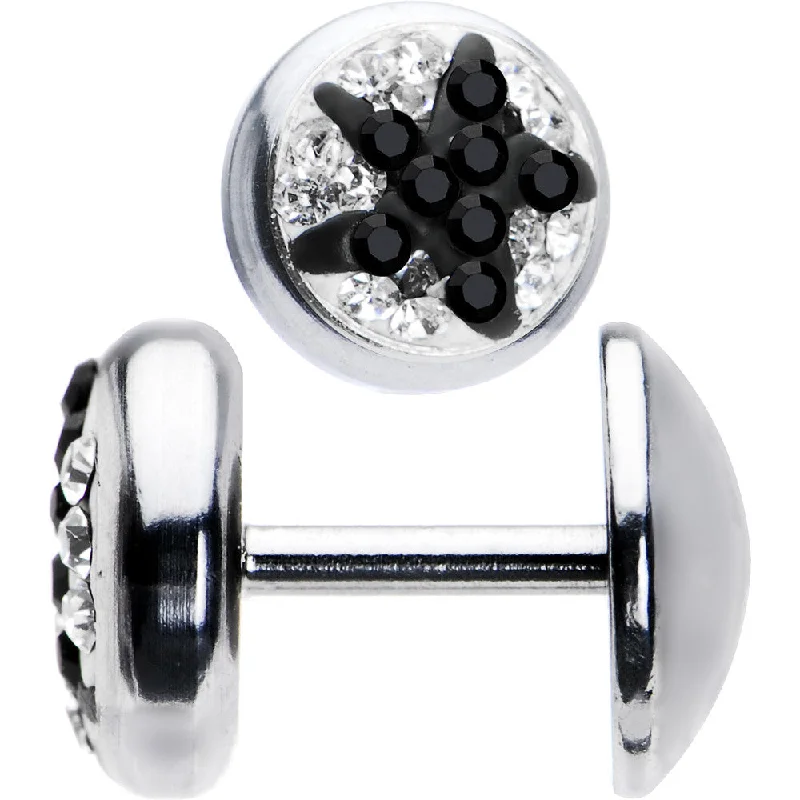 Women's Earrings – Elegant Designs for Every Personality--Gem Black Star Cheater Plug