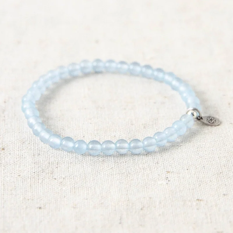 Women's Bangles with Ruby Accents-Light Blue Jade Energy Bracelet