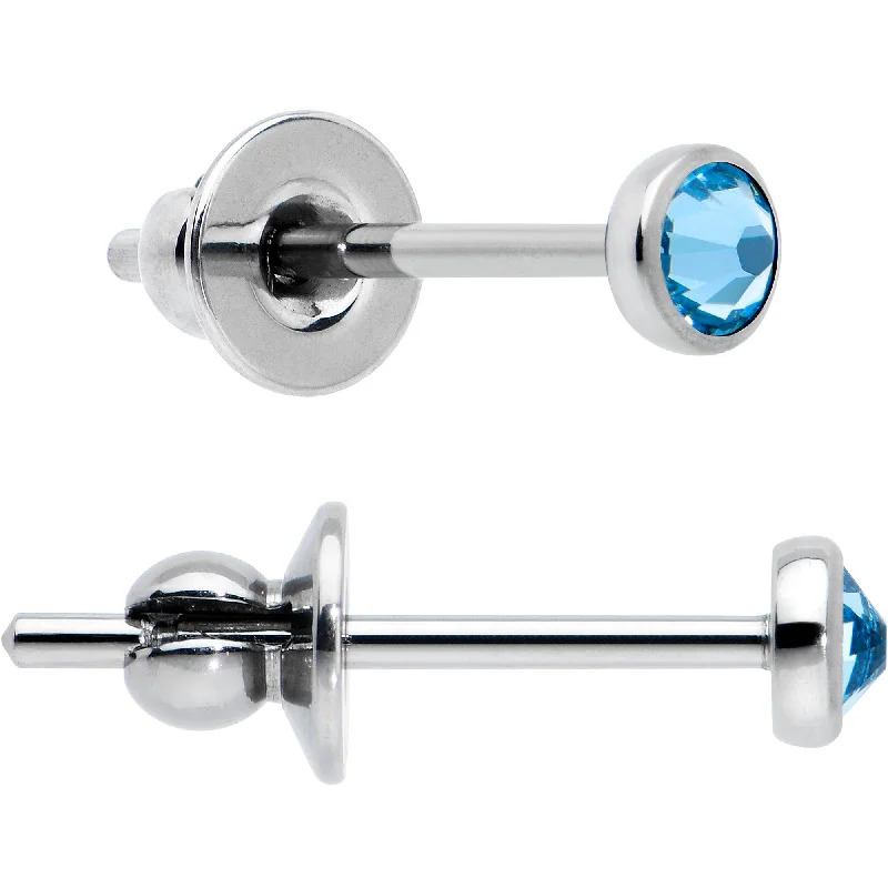 Women's Earrings – Elegant Designs for Every Personality--3mm Blue Crystal Implant Grade Titanium Stud Earrings Women's Earrings – Elegant Designs for Every Personality--3mm Blue Crystal Implant Grade Titanium Stud Earrings