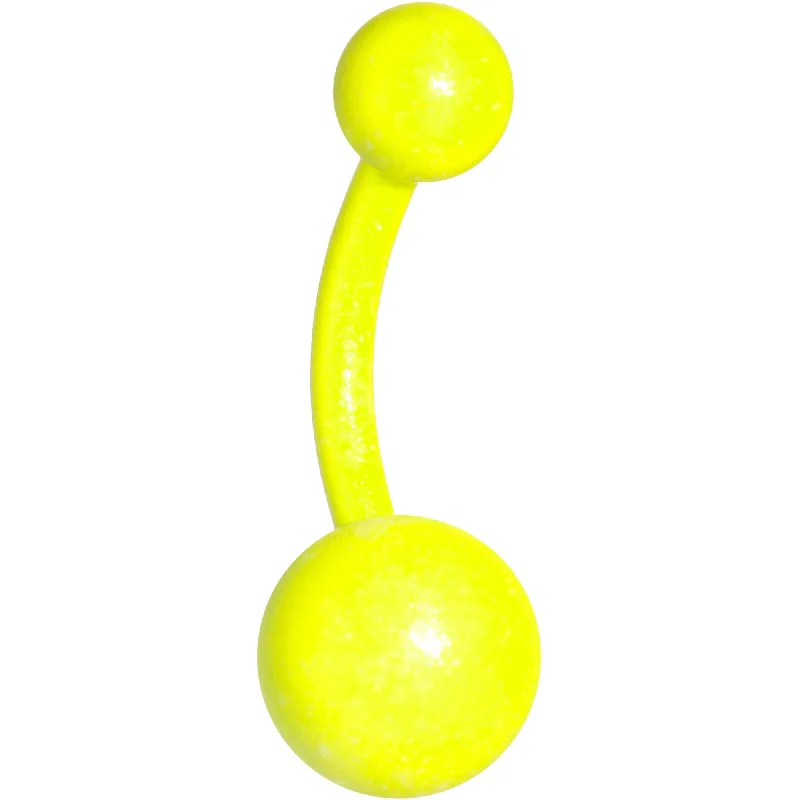 Trendy Belly Rings for Bold Fashionistas -14 Gauge 3/8 Yellow Glow In The Dark Effect Belly Ring Trendy Belly Rings for Bold Fashionistas -14 Gauge 3/8 Yellow Glow In The Dark Effect Belly Ring