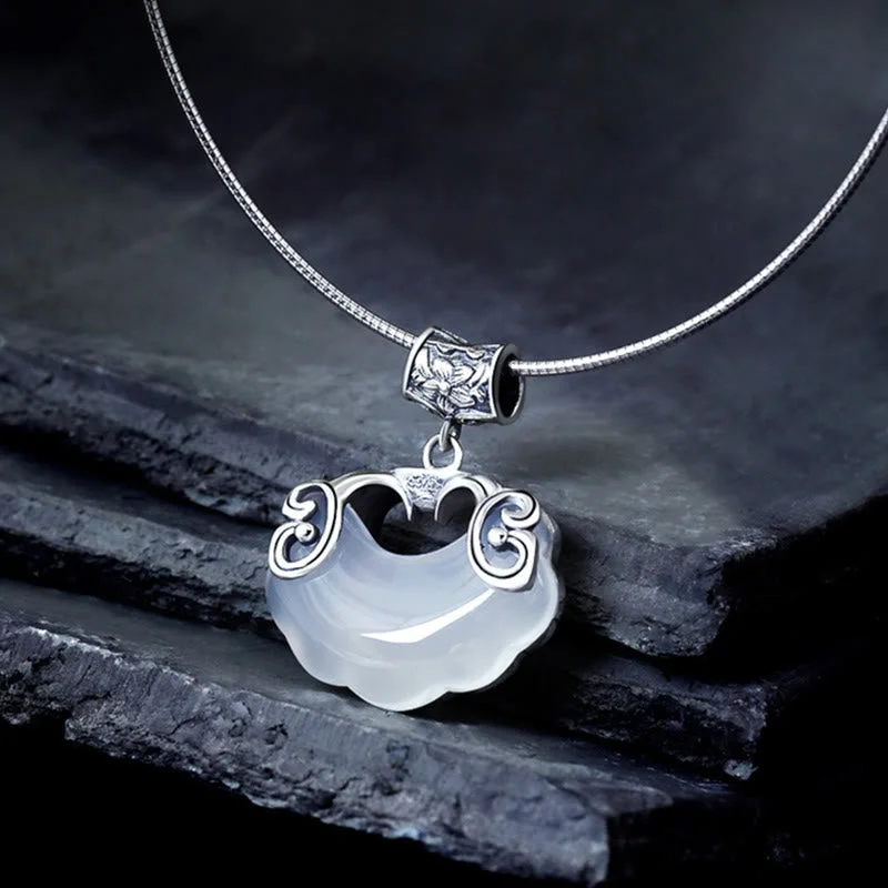 Shop Classic Women's Necklaces & Pendants with a Modern Twist-Buddha Stones 925 Sterling Silver Natural Chalcedony Lock of Good Wishes Koi Fish Luck Necklace Pendant Shop Classic Women's Necklaces & Pendants with a Modern Twist-Buddha Stones 925 Sterling Silver Natural Chalcedony Lock of Good Wishes Koi Fish Luck Necklace Pendant
