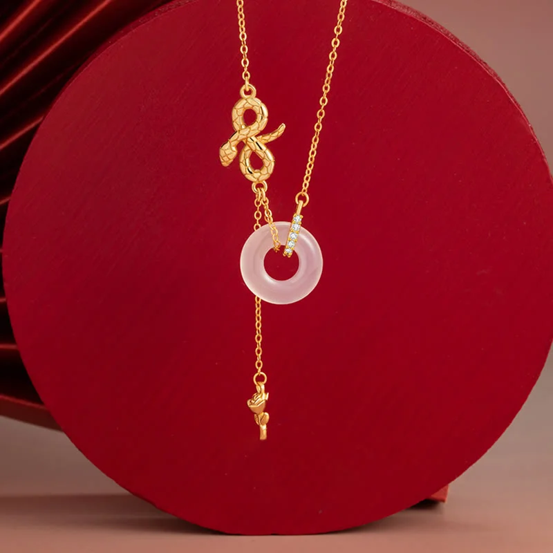 Shop Classic Women's Necklaces & Pendants with a Modern Twist-Buddha Stones Chalcedony 925 Sterling Silver Year of the Snake Rose Harmony Necklace Pendant Shop Classic Women's Necklaces & Pendants with a Modern Twist-Buddha Stones Chalcedony 925 Sterling Silver Year of the Snake Rose Harmony Necklace Pendant