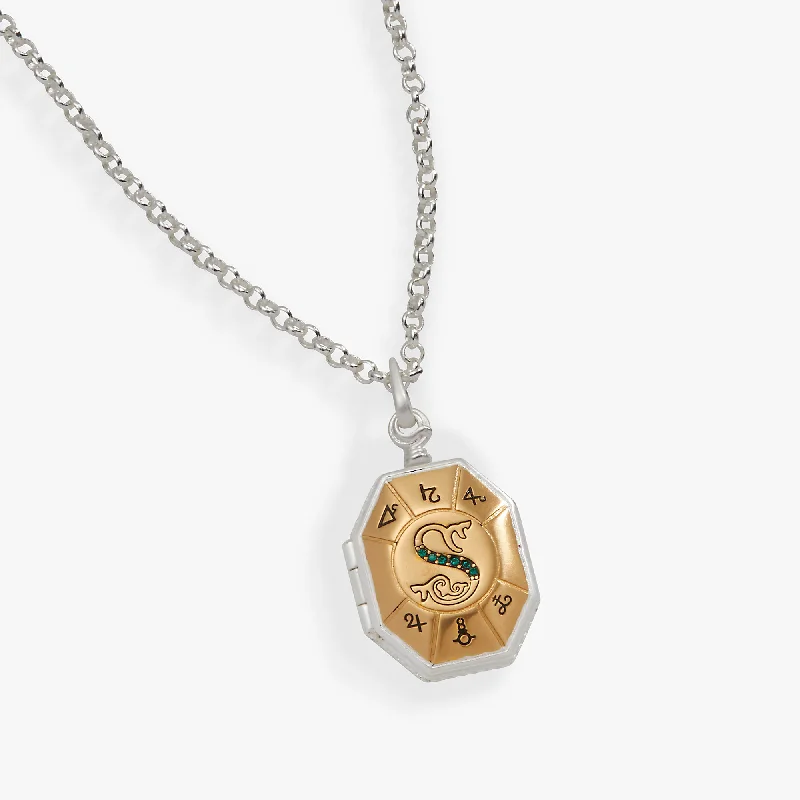 Shop Classic Women's Necklaces & Pendants with a Modern Twist-Harry Potter™ Slytherin’s Locket Necklace Shop Classic Women's Necklaces & Pendants with a Modern Twist-Harry Potter™ Slytherin’s Locket Necklace