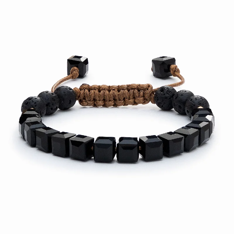 Simple But Stylish Bangles for Women-Kids Glass Diffuser Bracelet (Obsidian)