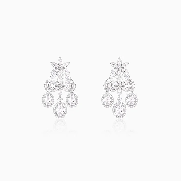 Women's Earrings – Elegant Designs for Every Personality--Silver Gleaming Bridal Drop Earrings