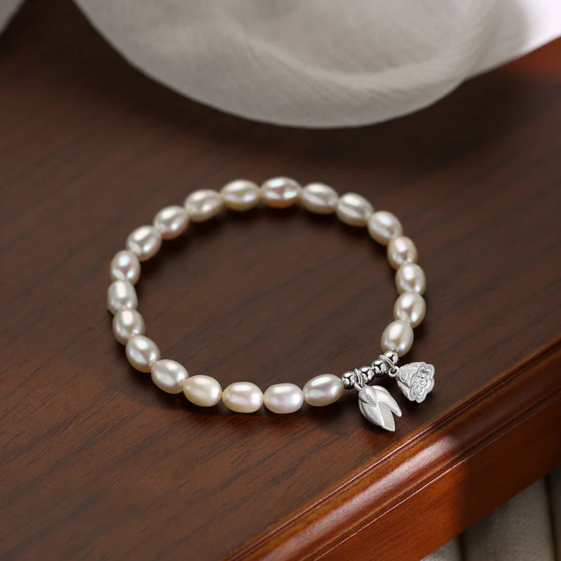 Handcrafted Wedding Bangles for Women-Buddha Stones 999 Sterling Silver Lotus Flower Pod Natural Pearl Healing Bracelet Handcrafted Wedding Bangles for Women-Buddha Stones 999 Sterling Silver Lotus Flower Pod Natural Pearl Healing Bracelet