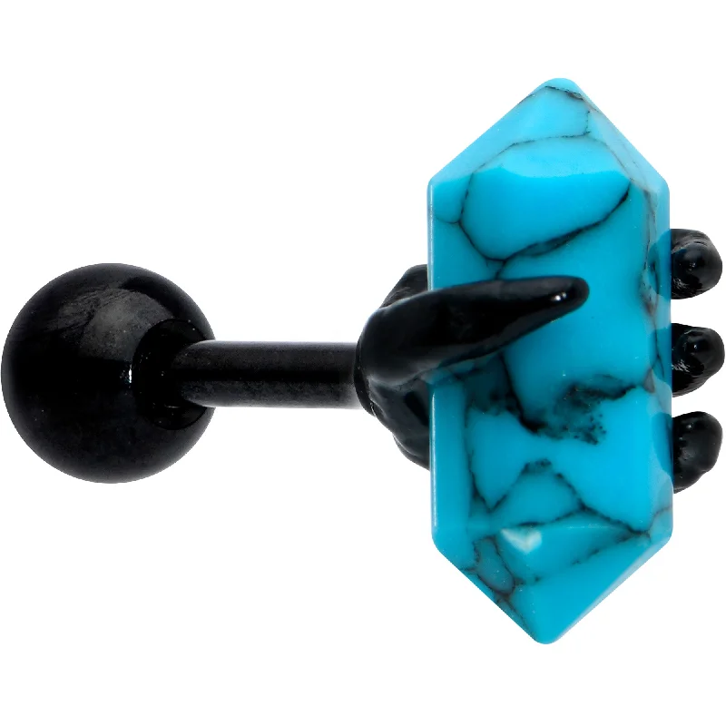 Women's Earrings – Elegant Designs for Every Personality--16 Gauge 1/4 Blue Turquoise Black Claw Obelisk Cartilage Earring Women's Earrings – Elegant Designs for Every Personality--16 Gauge 1/4 Blue Turquoise Black Claw Obelisk Cartilage Earring