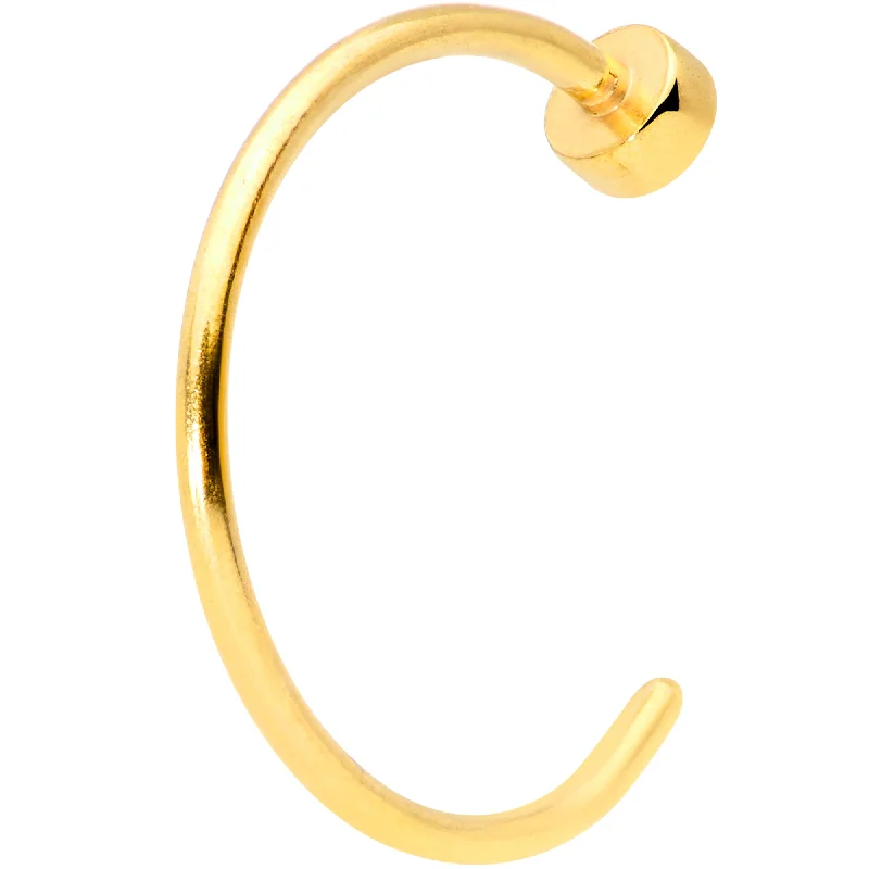 Nose Rings for Professional Look -22 Gauge 5/16 Gold Tone Disc Nose Hoop