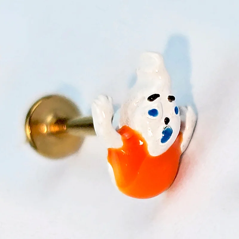 Lip Rings for Unique Personal Style16 Gauge 5/16 Gold Tone Pumpkin Haunter Ghost Labret Monroe Tragus