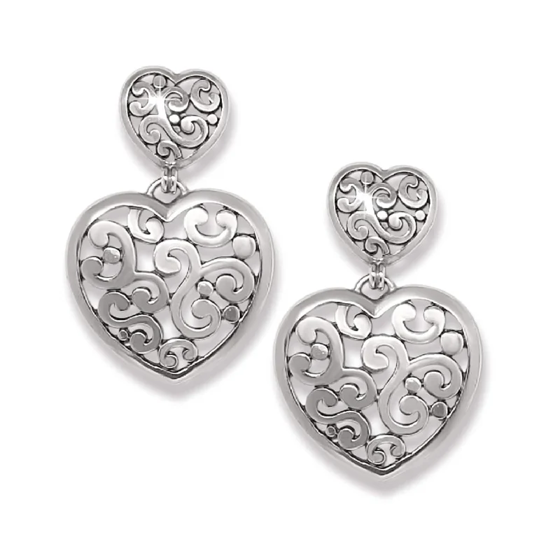 Women's Earrings – Elegant Designs for Every Personality--Contempo Heart Double Post Drop Earrings