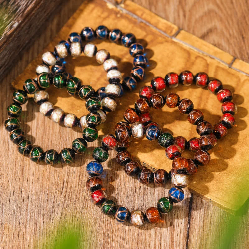 Custom Bangles for Women's Wedding-Buddha Stones Tibetan Classic Liuli Glass Bead Luck Wealth Bracelet Custom Bangles for Women's Wedding-Buddha Stones Tibetan Classic Liuli Glass Bead Luck Wealth Bracelet