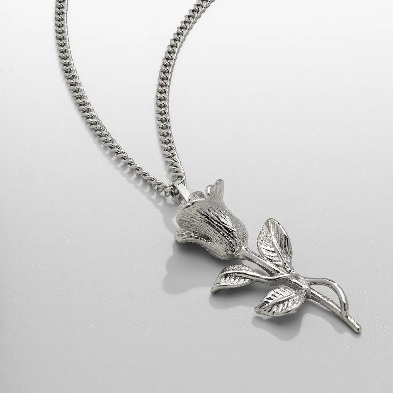 Exclusive Men's Necklaces & Pendants for the Modern Gentleman-Rose (Silver)