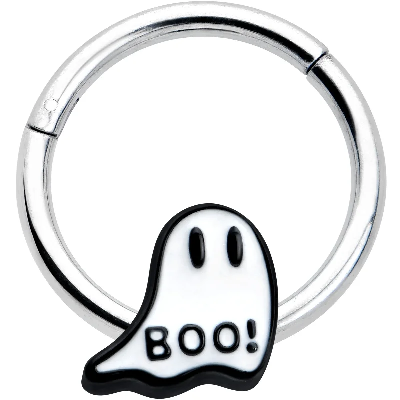 Sophisticated Nose Rings with Simple Designs -16 Gauge 3/8 White Ghost Glow in the Dark Halloween Hinged Segment Ring Sophisticated Nose Rings with Simple Designs -16 Gauge 3/8 White Ghost Glow in the Dark Halloween Hinged Segment Ring